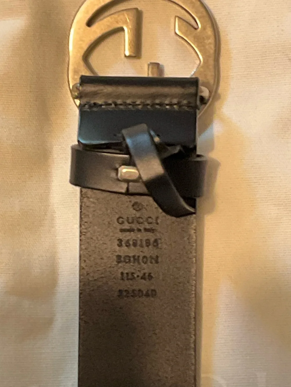 Gucci Black Leather Belt with Silver Double G Buckle IT 46